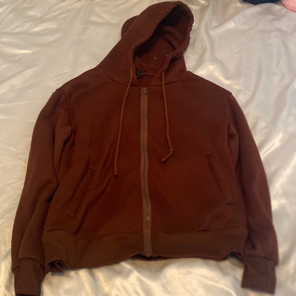 Brown zip up